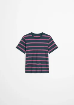 Lounge-T-Shirt aus gestreiftem Single Jersey