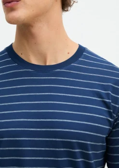 Lounge-T-Shirt aus gestreiftem Single Jersey