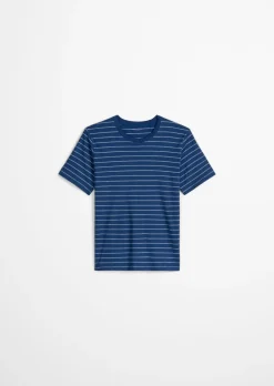 Lounge-T-Shirt aus gestreiftem Single Jersey