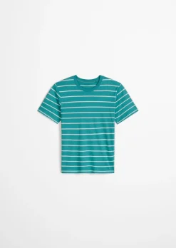 Lounge-T-Shirt aus gestreiftem Single Jersey