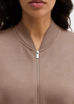 Lounge-Zipper-Jacke aus weichem Materialmix