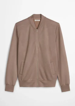 Lounge-Zipper-Jacke aus weichem Materialmix