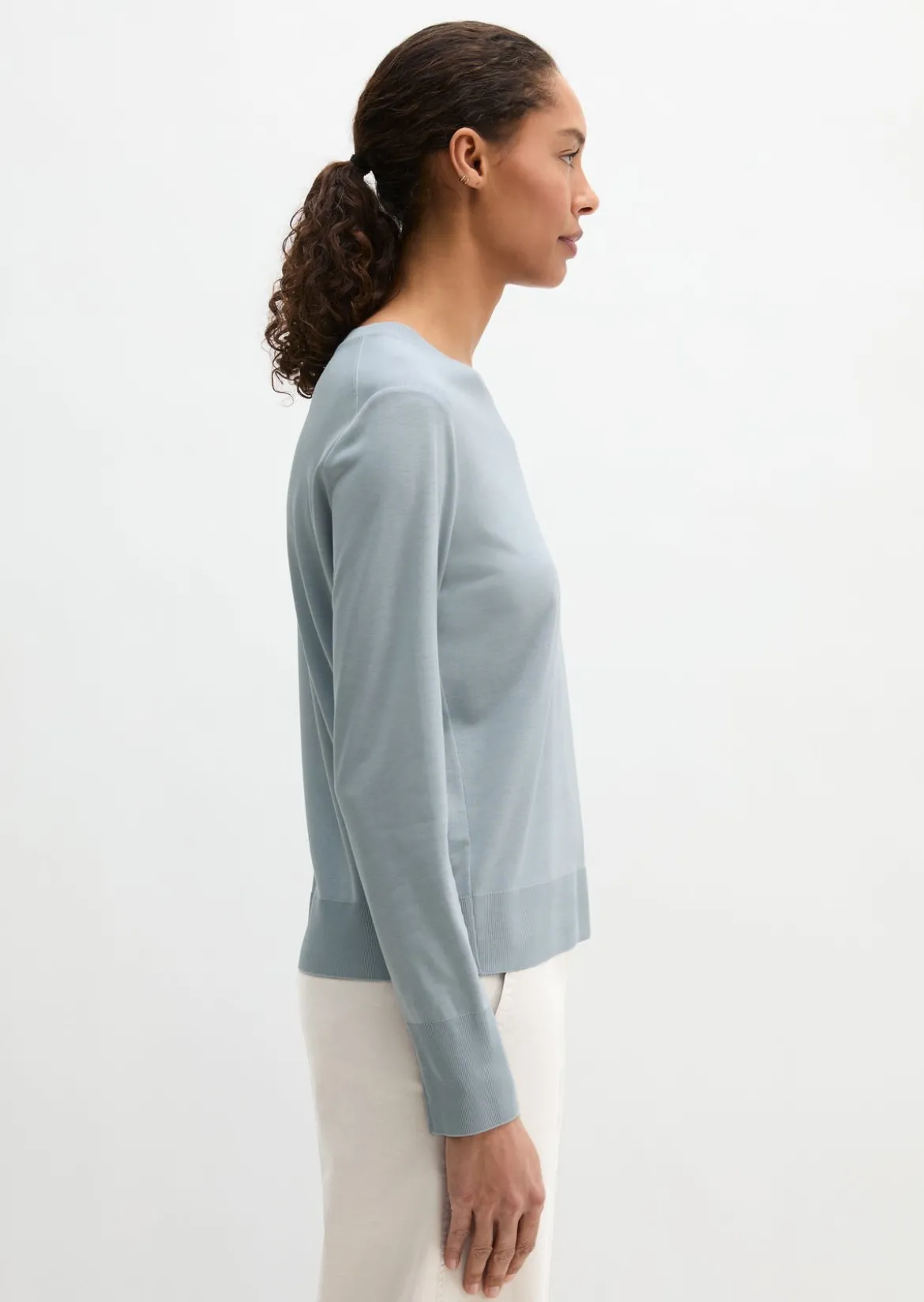 Luxury Longsleeve relaxed aus TENCEL™ Lyocell-Baumwolle-Mix