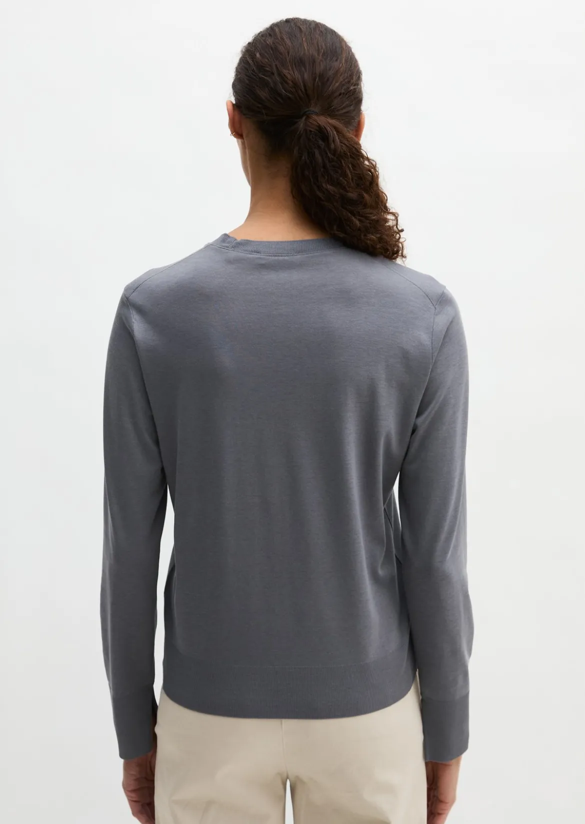 Luxury Longsleeve relaxed aus TENCEL™ Lyocell-Baumwolle-Mix
