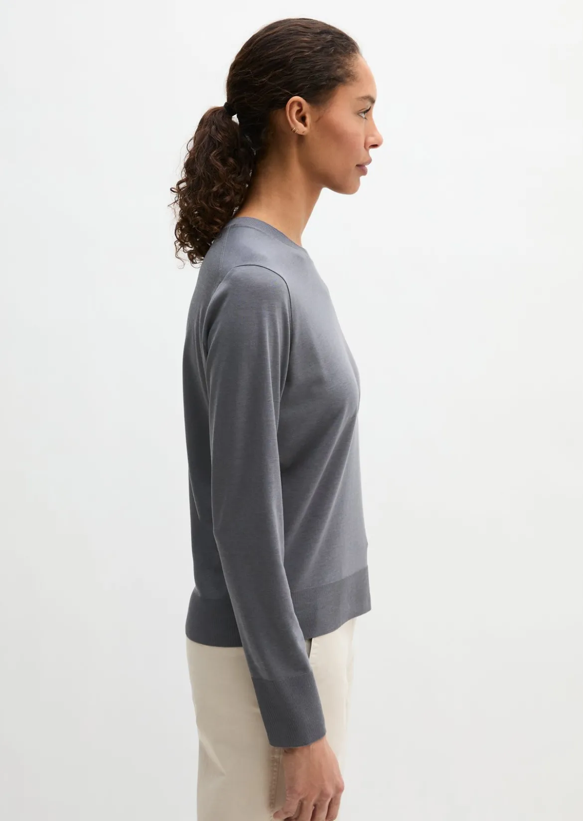 Luxury Longsleeve relaxed aus TENCEL™ Lyocell-Baumwolle-Mix