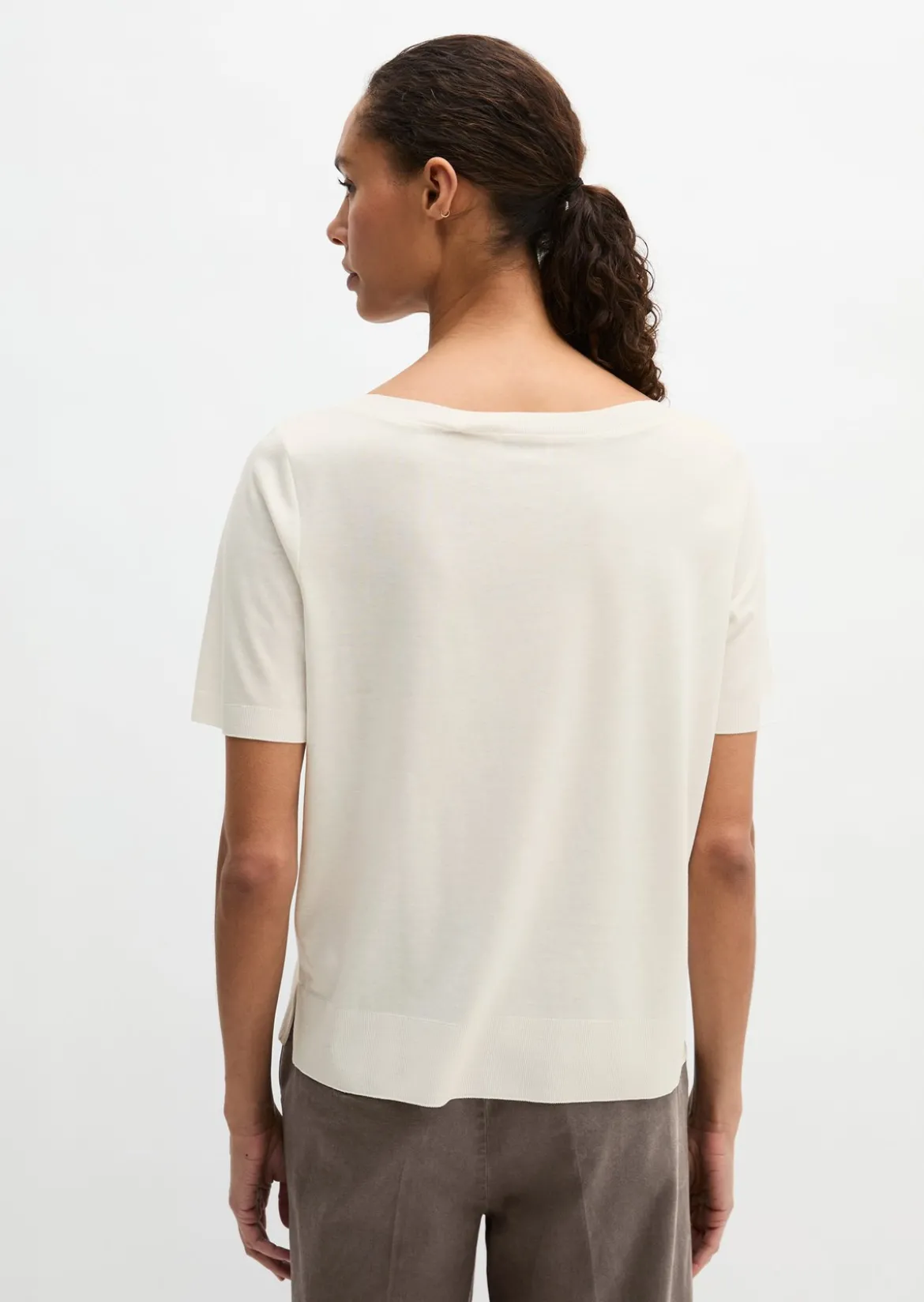 Luxury T-Shirt regular aus TENCEL™ Lyocell-Baumwolle-Mix