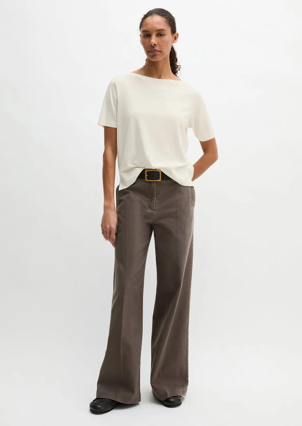 Luxury T-Shirt regular aus TENCEL™ Lyocell-Baumwolle-Mix