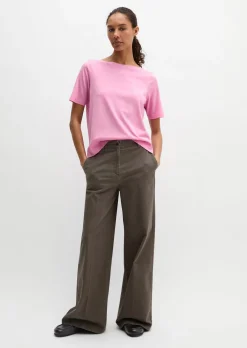 Luxury T-Shirt regular aus TENCEL™ Lyocell-Baumwolle-Mix