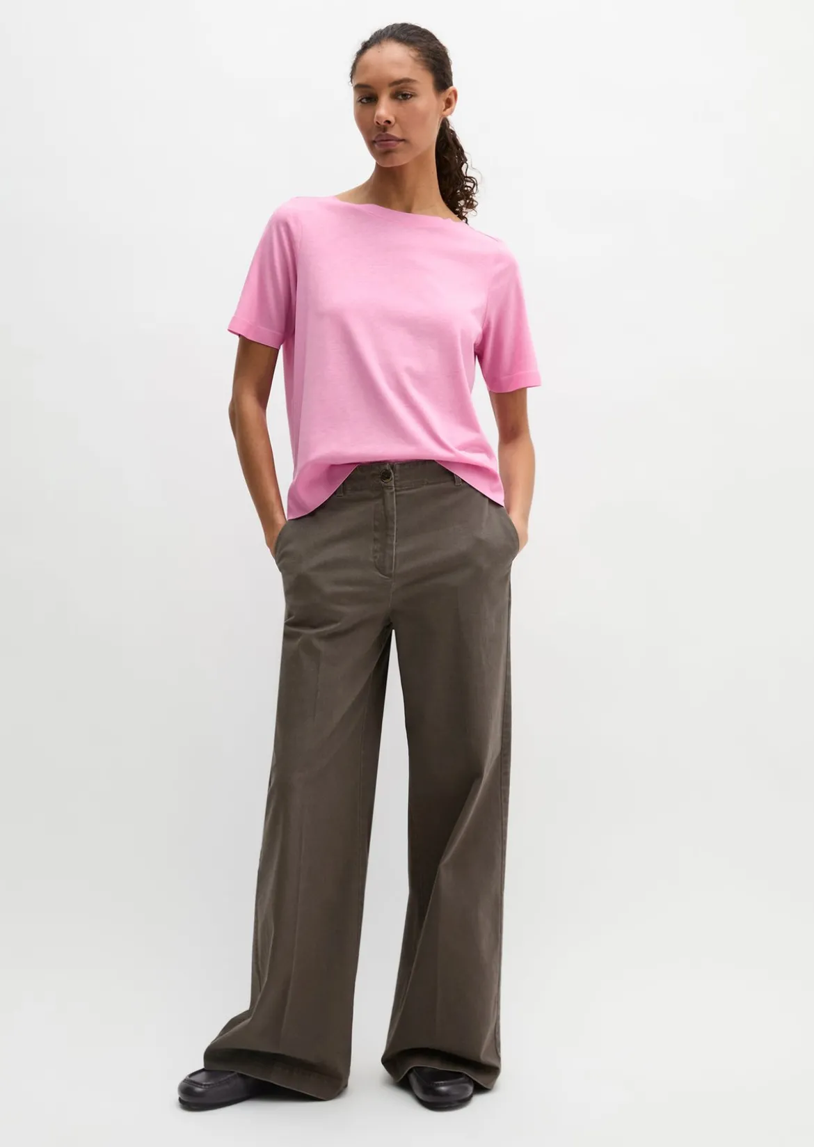 Luxury T-Shirt regular aus TENCEL™ Lyocell-Baumwolle-Mix
