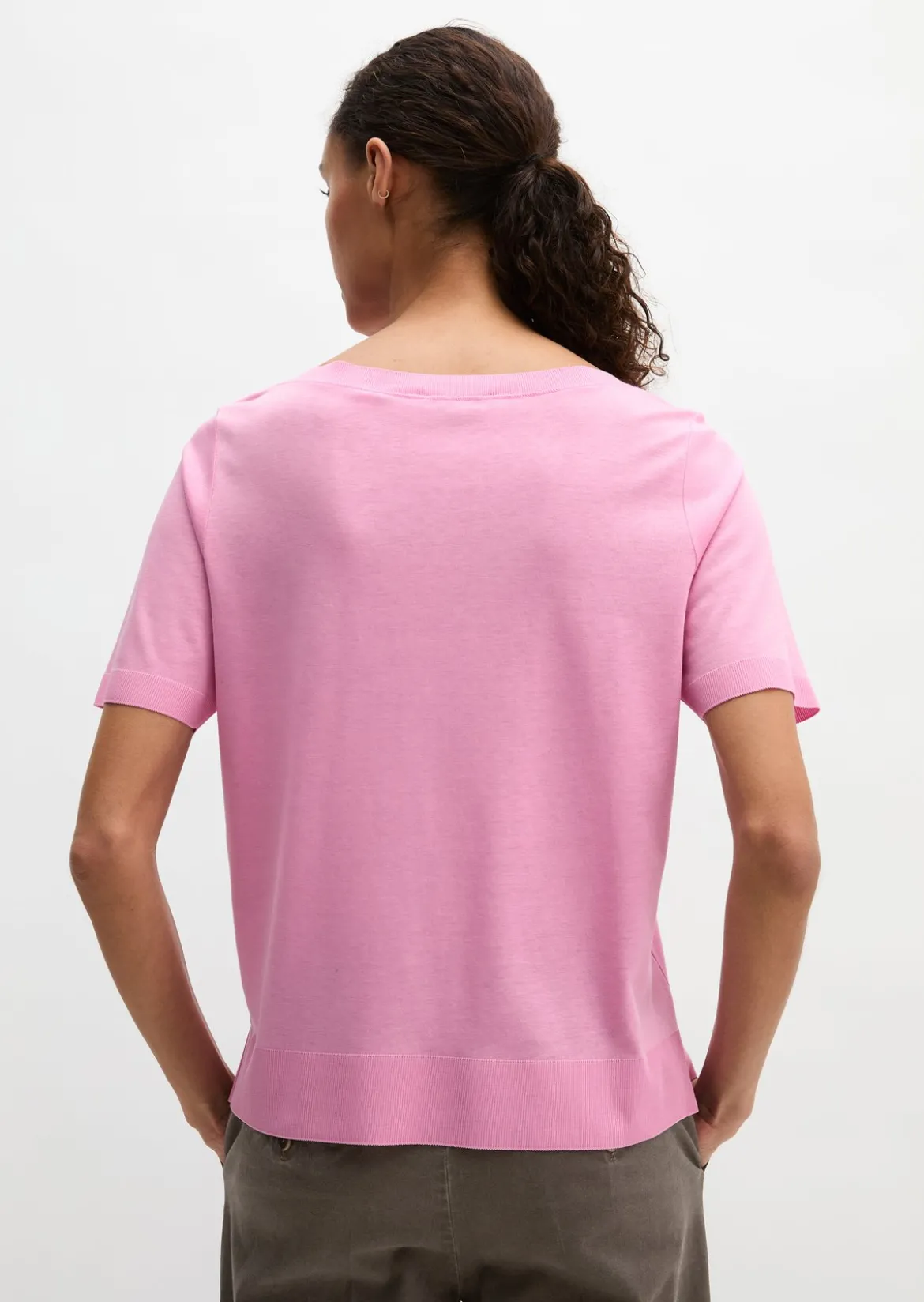 Luxury T-Shirt regular aus TENCEL™ Lyocell-Baumwolle-Mix