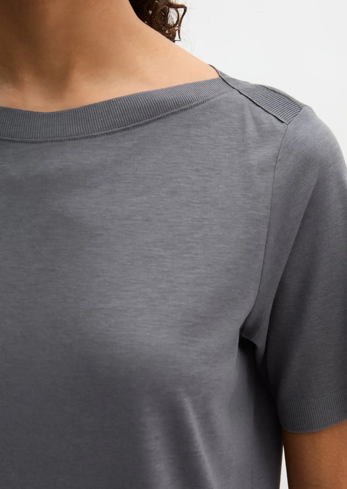 Luxury T-Shirt regular aus TENCEL™ Lyocell-Baumwolle-Mix