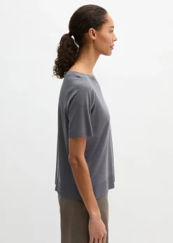Luxury T-Shirt regular aus TENCEL™ Lyocell-Baumwolle-Mix