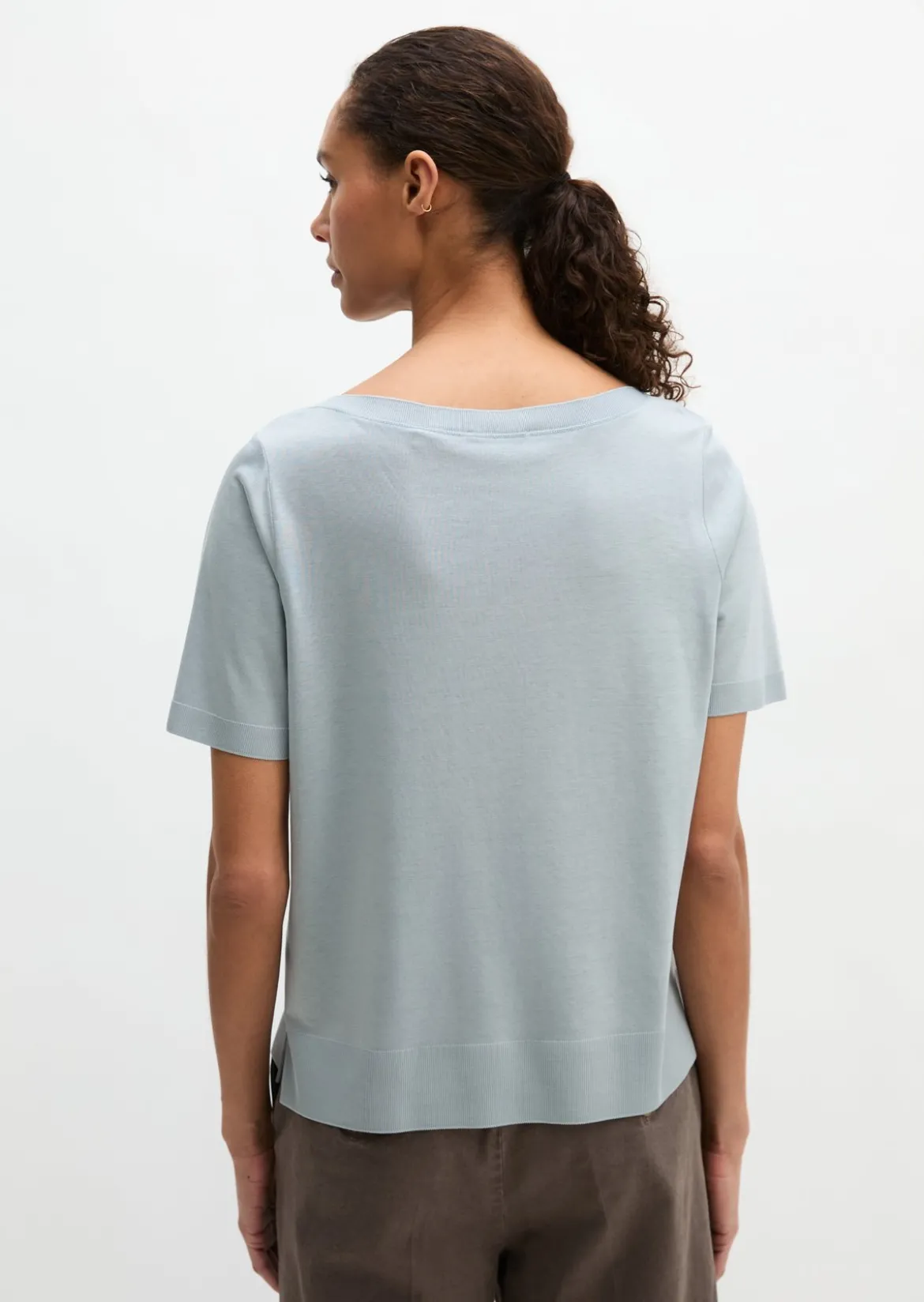 Luxury T-Shirt regular aus TENCEL™ Lyocell-Baumwolle-Mix