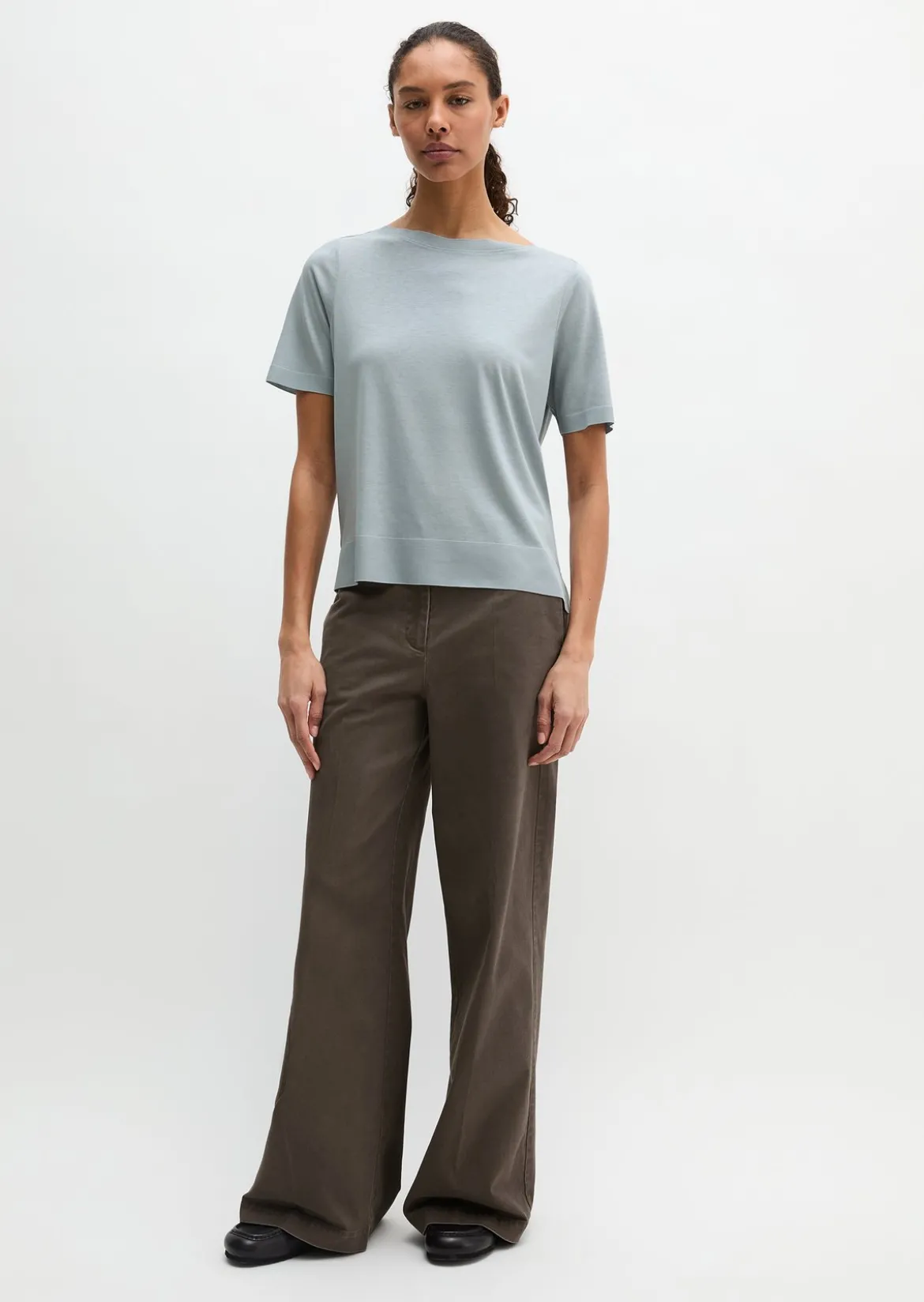 Luxury T-Shirt regular aus TENCEL™ Lyocell-Baumwolle-Mix