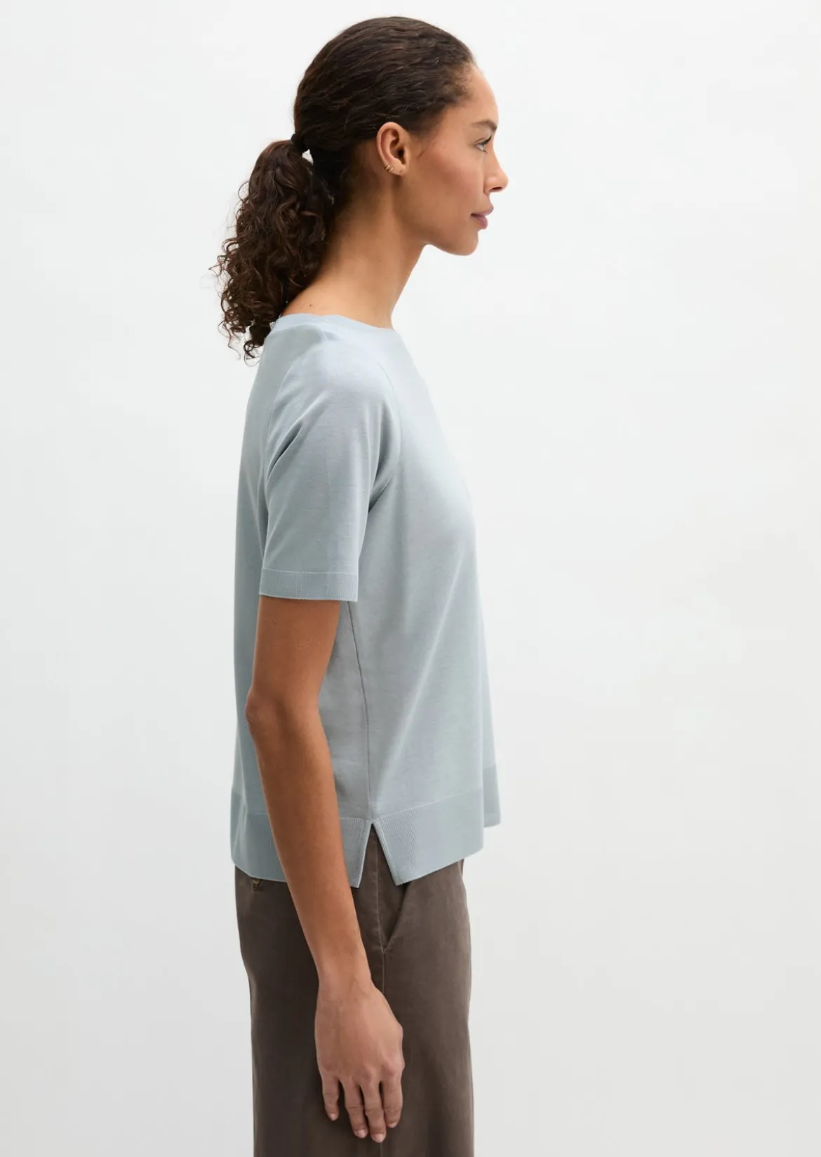Luxury T-Shirt regular aus TENCEL™ Lyocell-Baumwolle-Mix