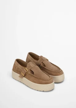 Mary-Jane-Loafer Model Pia aus weichem Veloursleder