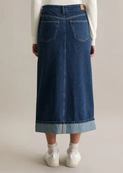 Maxi-Jeansrock regular aus Rigid Denim ohne Elasthan