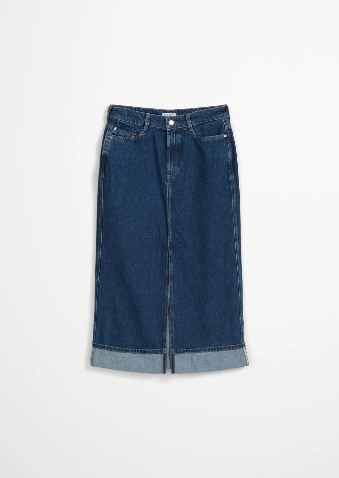 Maxi-Jeansrock regular aus Rigid Denim ohne Elasthan