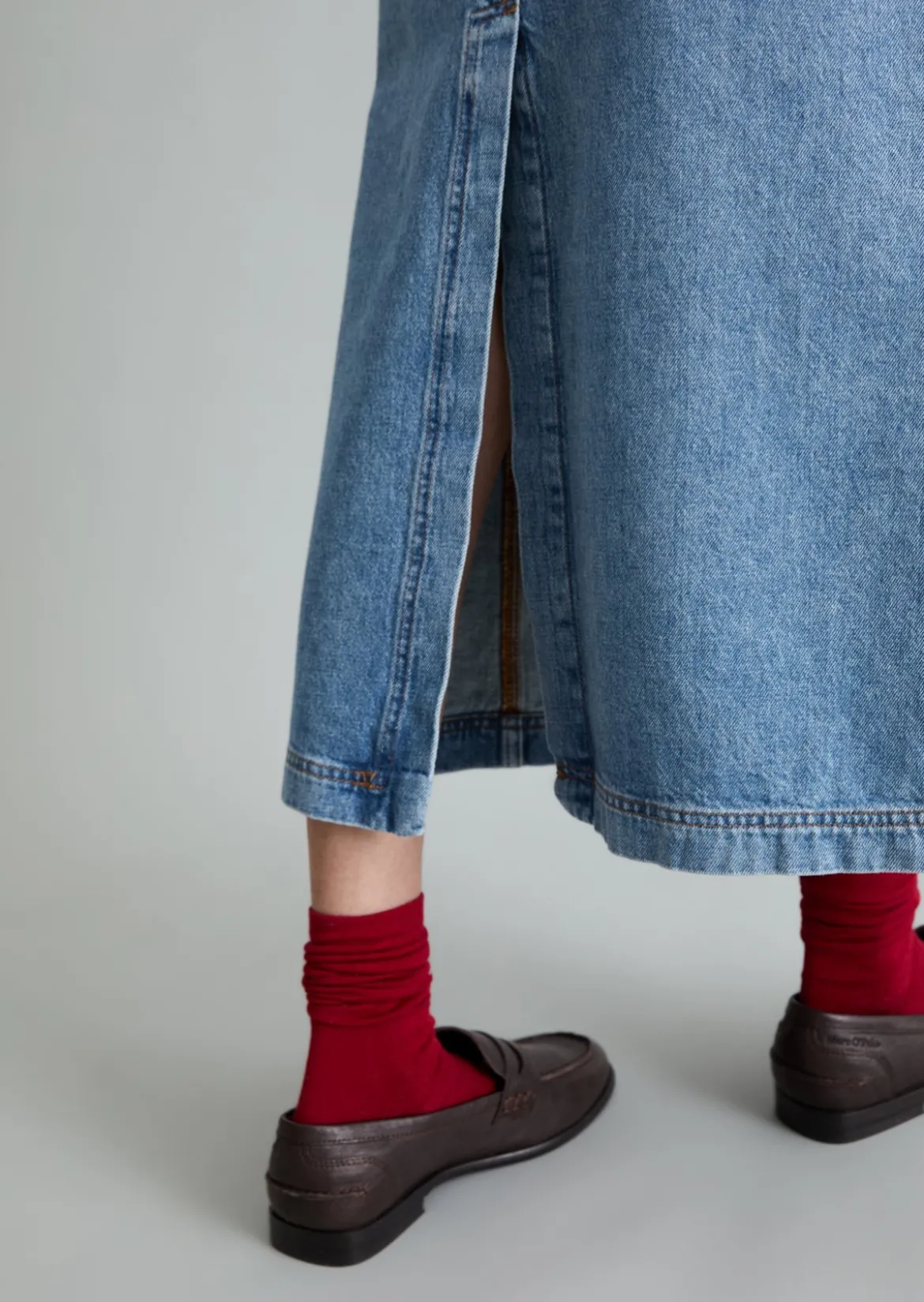Maxi-Jeansrock regular mit Ananasblattfasern