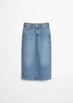 Maxi-Jeansrock regular mit Ananasblattfasern