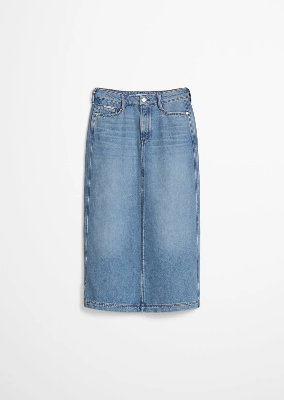 Maxi-Jeansrock regular mit Ananasblattfasern