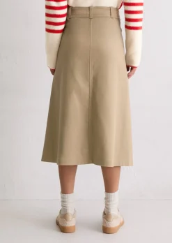 Midirock A-Shape aus Organic Cotton-Lyocell-Stretch
