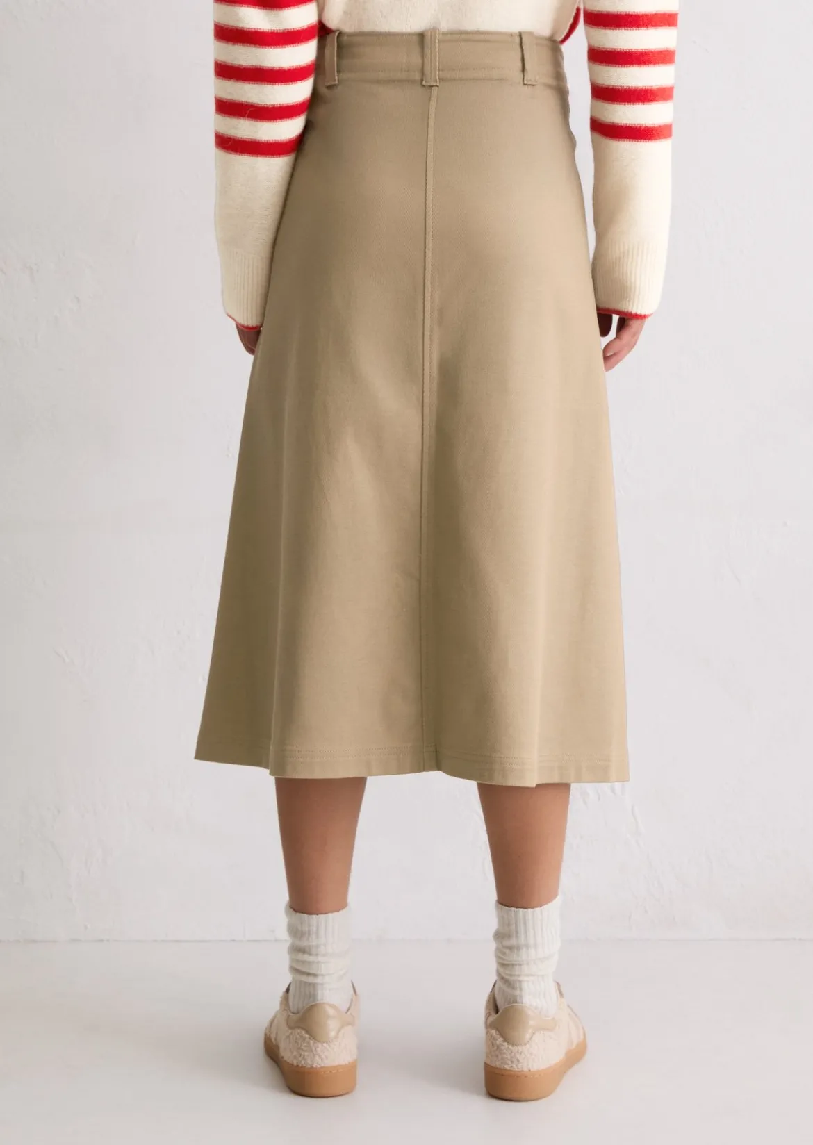 Midirock A-Shape aus Organic Cotton-Lyocell-Stretch