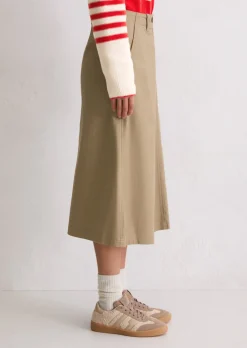 Midirock A-Shape aus Organic Cotton-Lyocell-Stretch