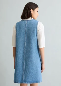 Mini-Jeanskleid loose mit Ananasblattfasern