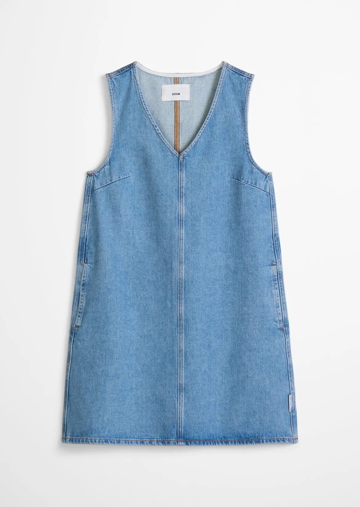Mini-Jeanskleid loose mit Ananasblattfasern
