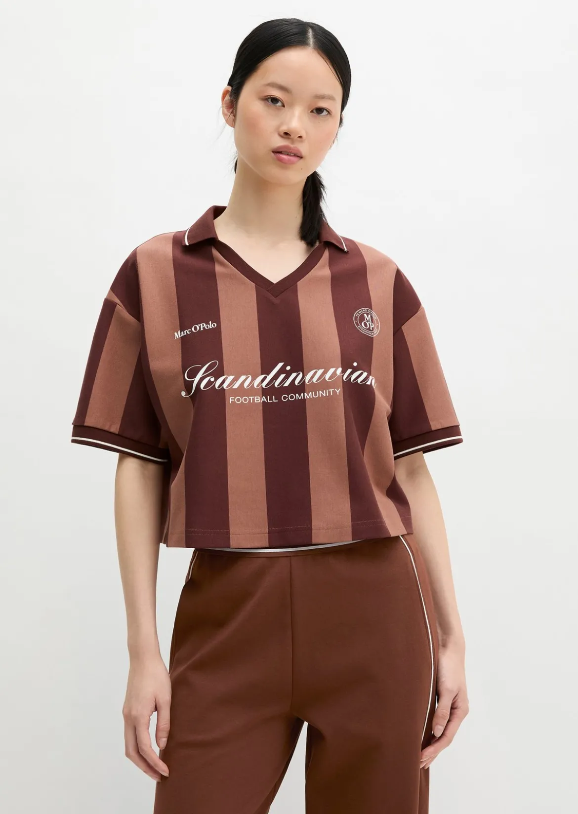 MOP Club '67 Football Trikot Shirt, Cropped, Striped aus Organic Cotton-Mix