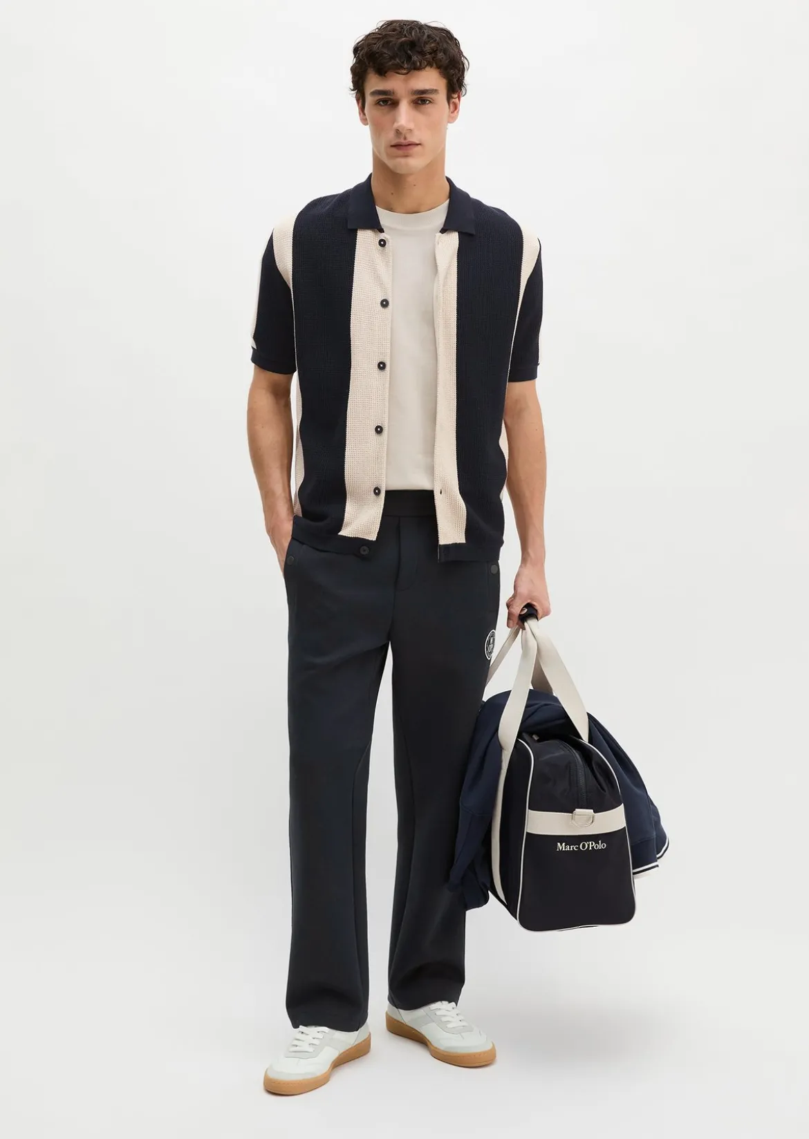 MOP Club '67 Knitted Shirt, Striped mit strukturierten Blockstreifen