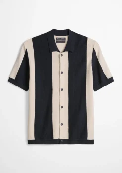MOP Club '67 Knitted Shirt, Striped mit strukturierten Blockstreifen