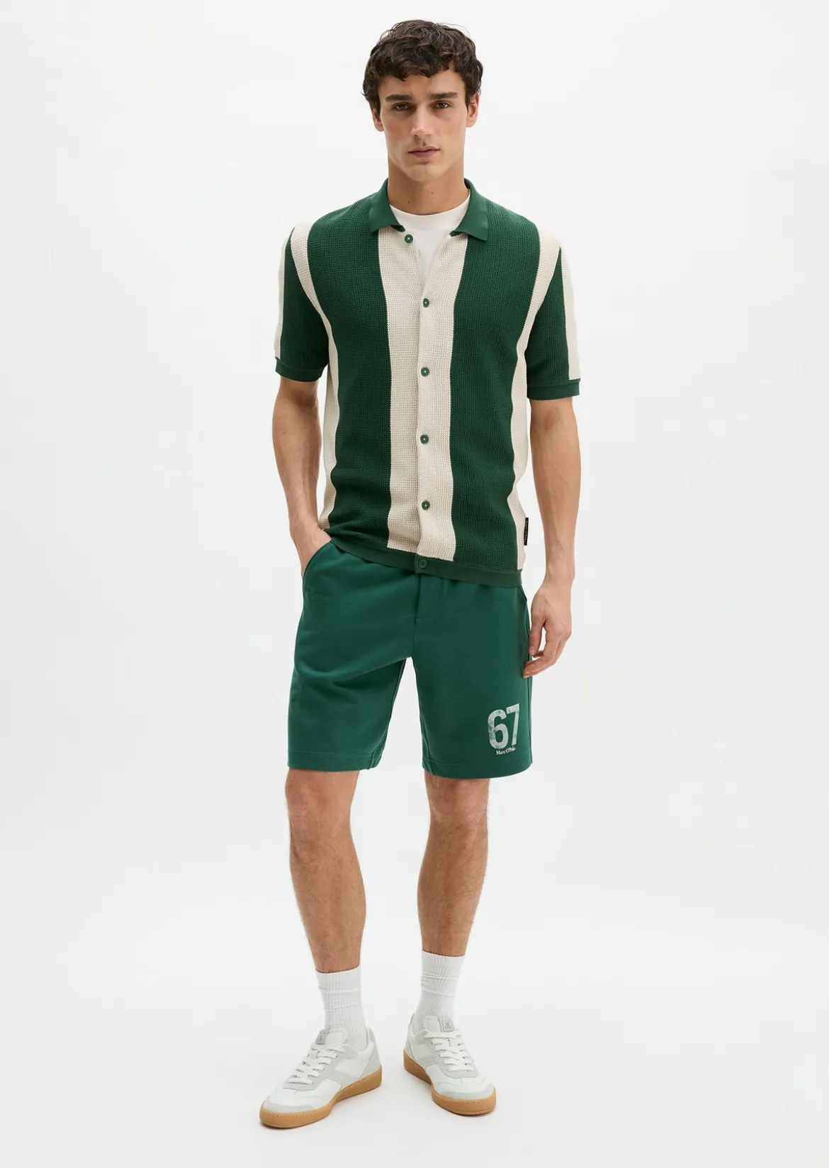 MOP Club '67 Knitted Shirt, Striped mit strukturierten Blockstreifen