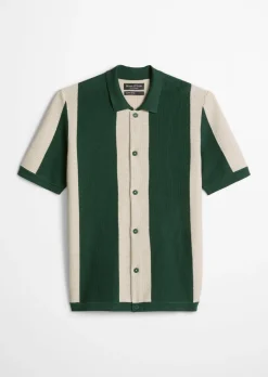 MOP Club '67 Knitted Shirt, Striped mit strukturierten Blockstreifen
