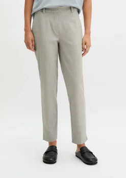 Nadelstreifen-Hose Model Malin slim aus garngefärbtem Organic-Cotton-Viskose-Mix
