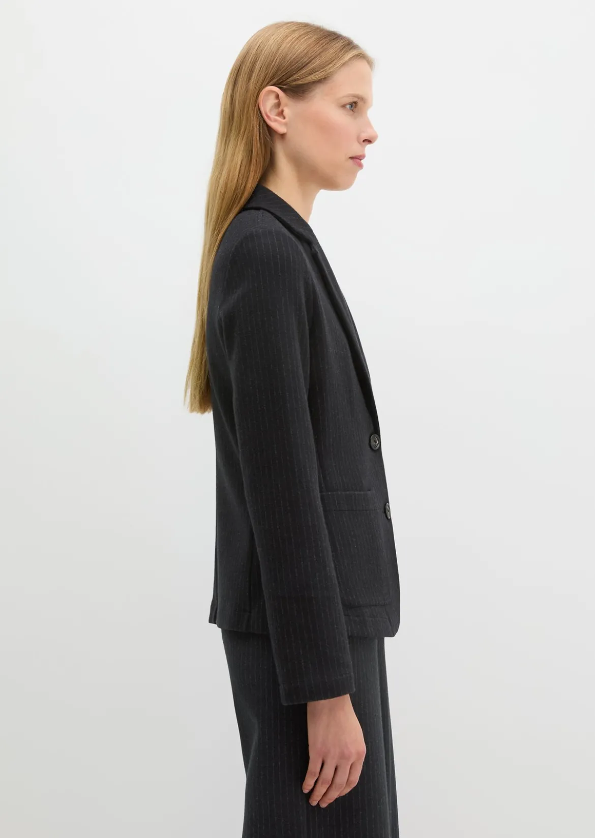 Nadelstreifen-Jerseyblazer regular aus Organic-Cotton-Mix