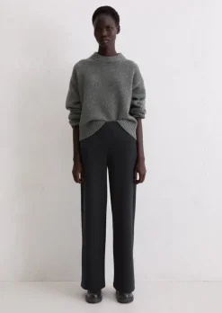 Nadelstreifen-Jerseyhose relaxed aus Organic Cotton-Mix