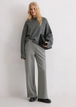 Nadelstreifen-Jerseyhose relaxed aus Organic Cotton-Mix