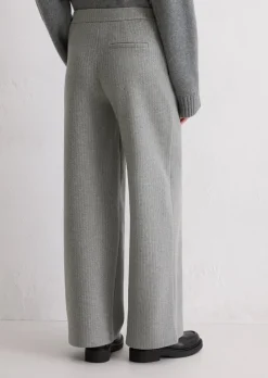Nadelstreifen-Jerseyhose relaxed aus Organic Cotton-Mix