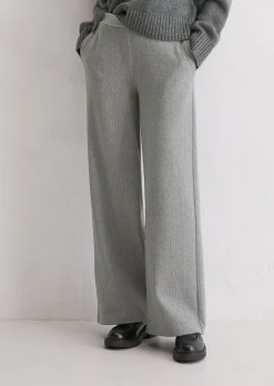 Nadelstreifen-Jerseyhose relaxed aus Organic Cotton-Mix