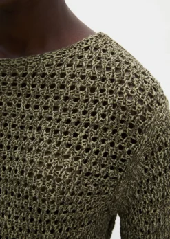 Netzpullover regular aus Bio-Baumwolle-Mix