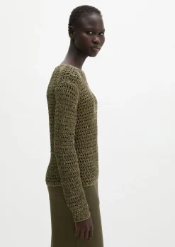 Netzpullover regular aus Bio-Baumwolle-Mix