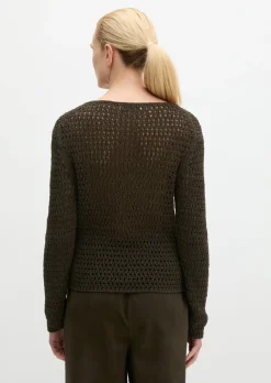 Netzpullover regular aus Bio-Baumwolle-Mix