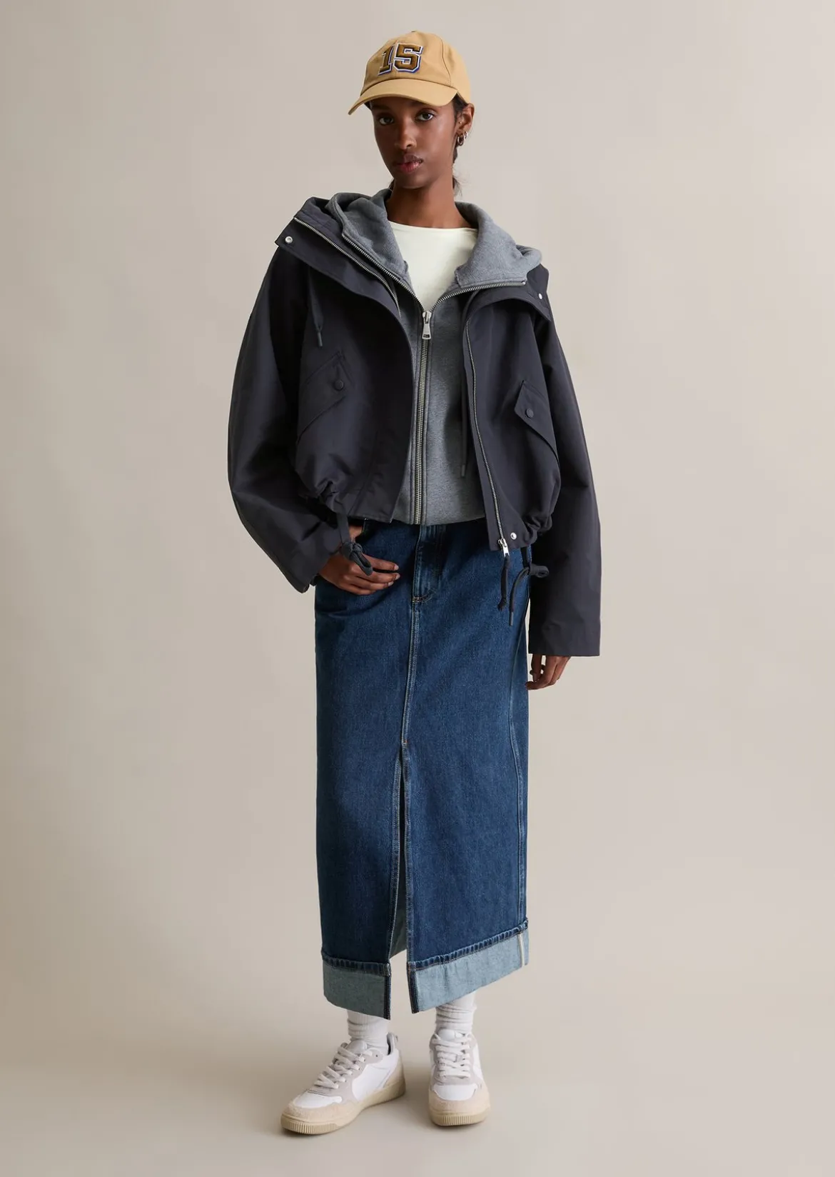 Outdoor-Jacke relaxed aus Cotton-Nylon