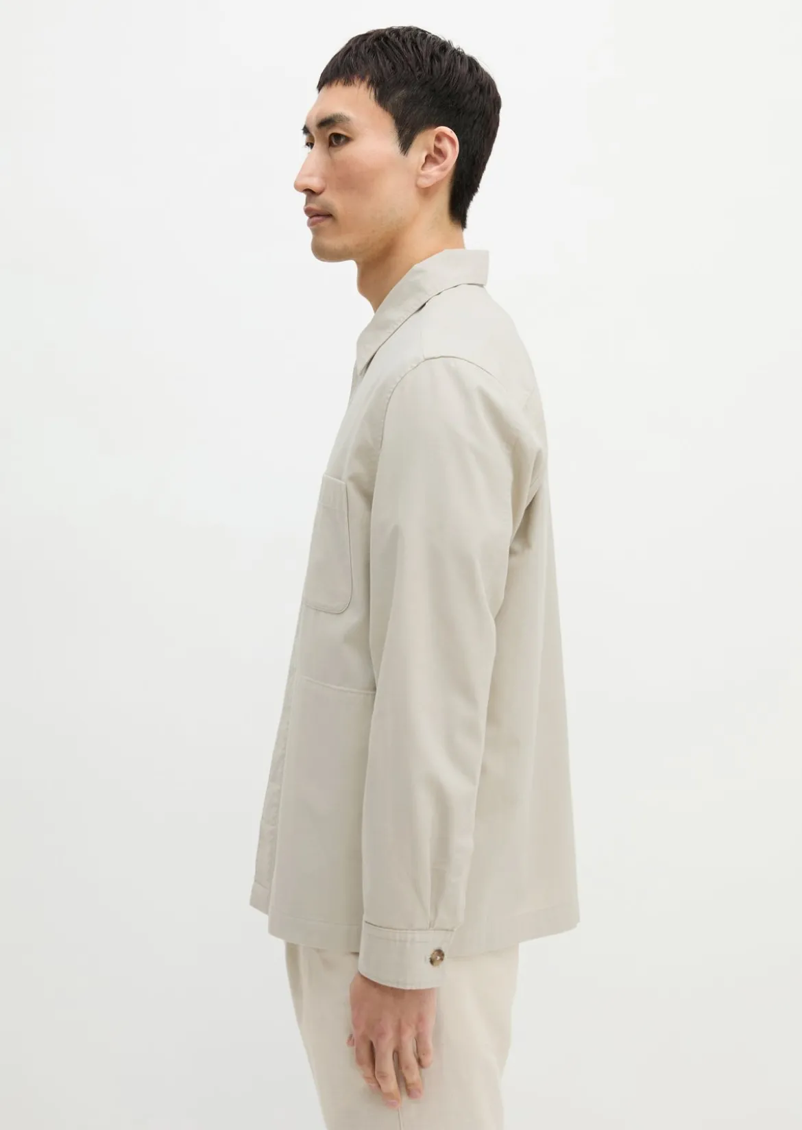 Overshirt aus Bio-Baumwolle und Leinen