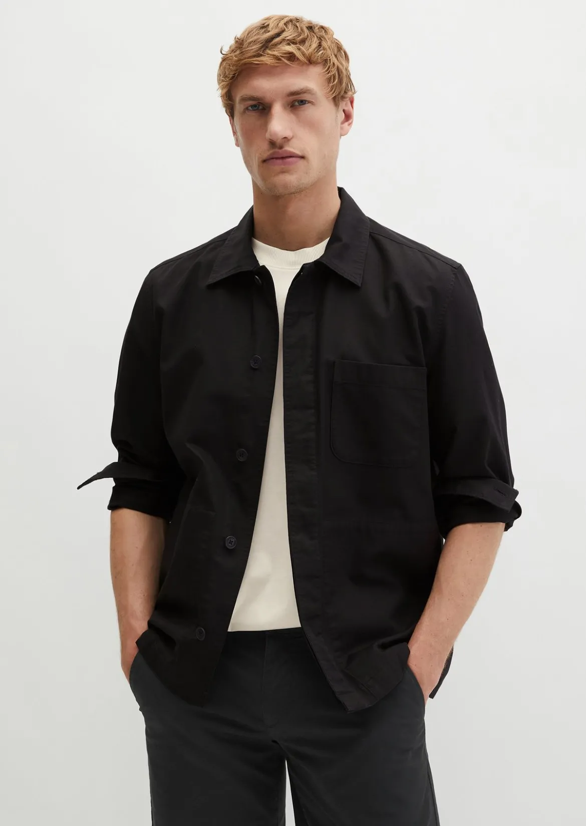 Overshirt aus Bio-Baumwolle und Leinen