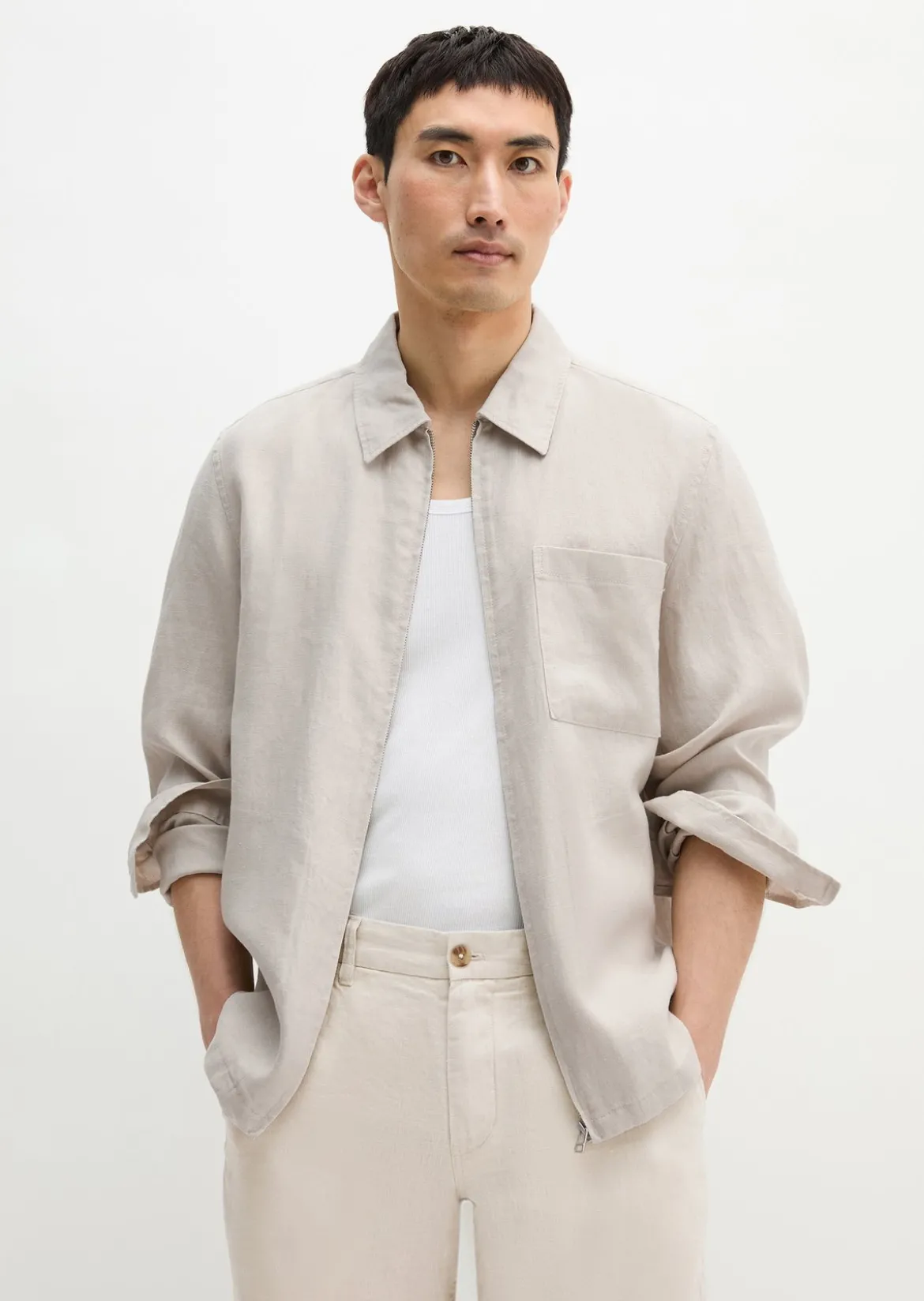 Overshirt aus reinem Leinen