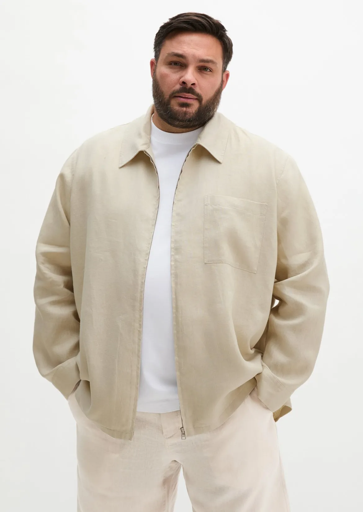 Overshirt aus reinem Leinen