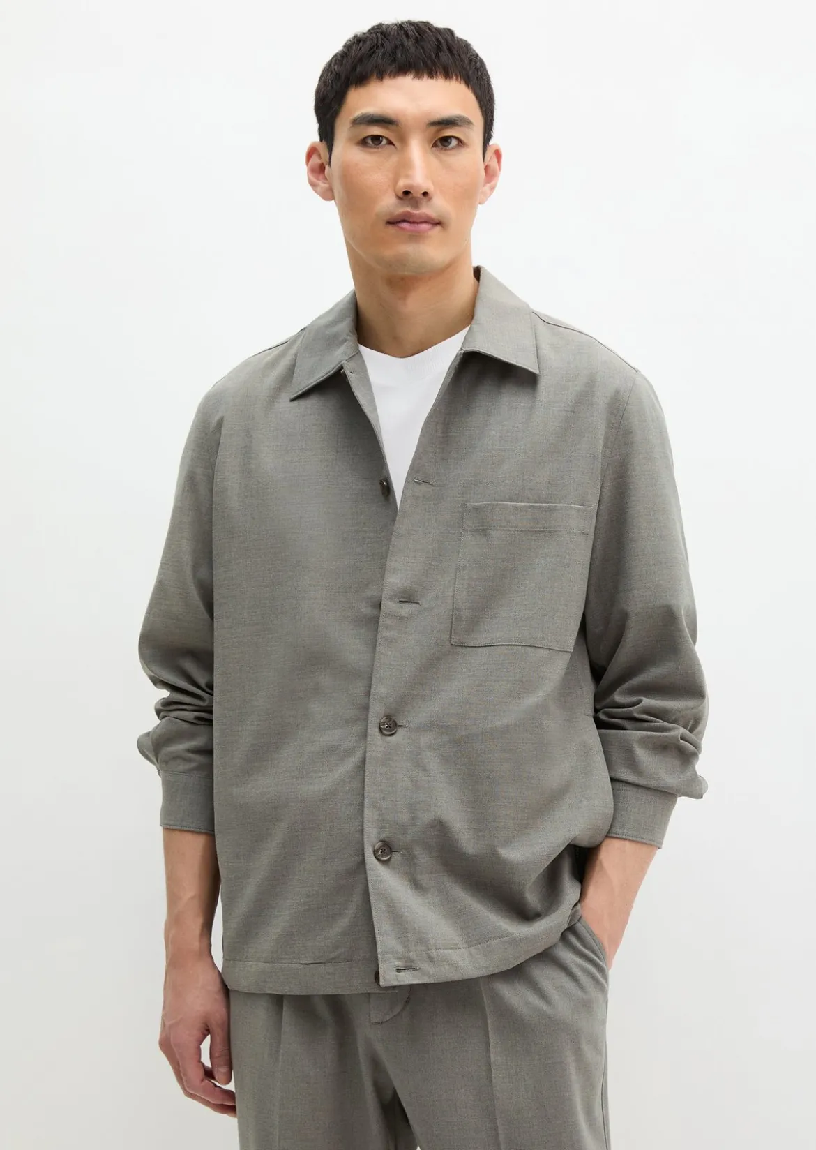 Overshirt aus sommerlichem Woll-Mix